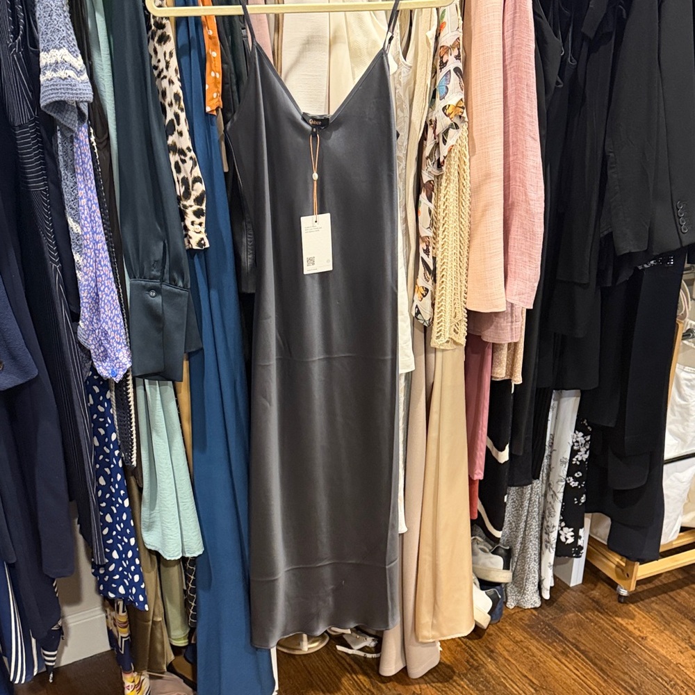 Quince Silk Grey Slip Dress